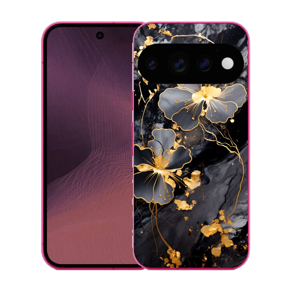 Gélový kryt mmCase na Google Pixel 11 - zlaté kvety