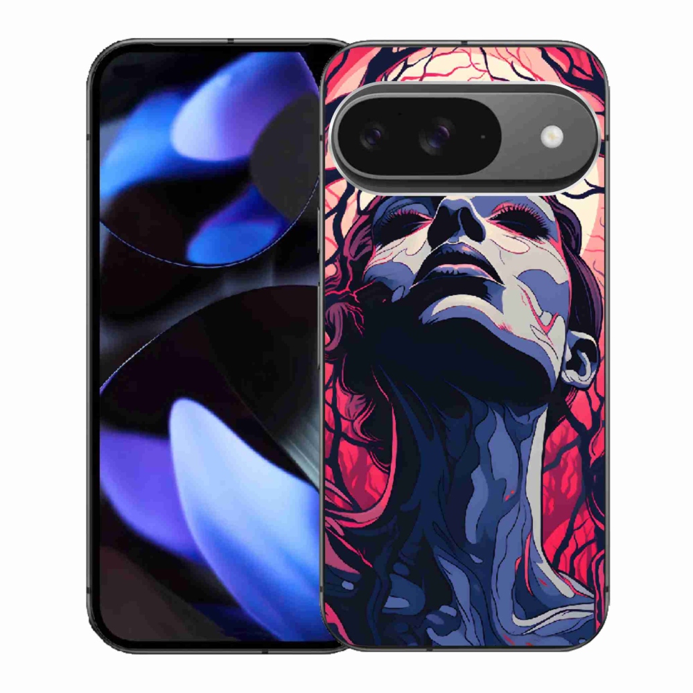 Gélový kryt mmCase na Google Pixel 9 - abstraktná tvár