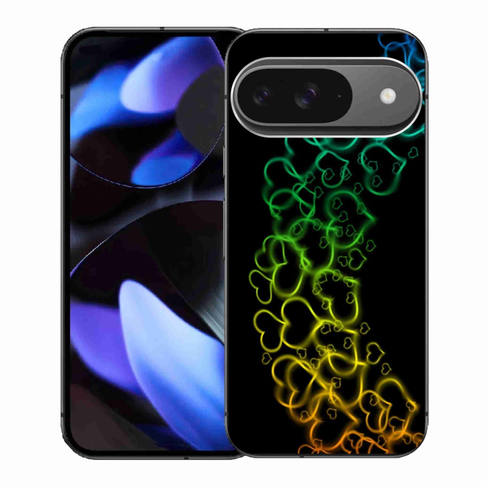 Gélový kryt mmCase na Google Pixel 9 - farebné srdiečka