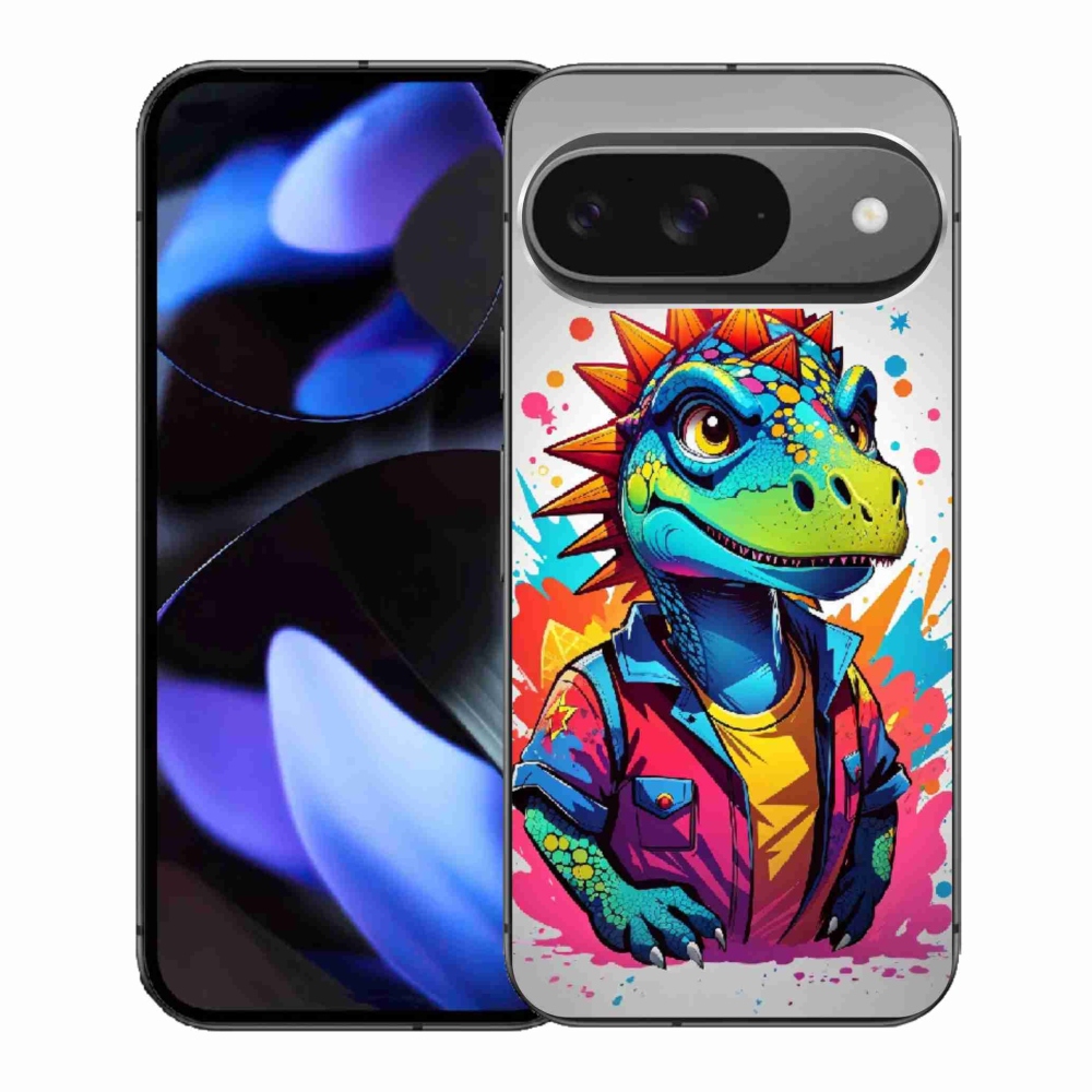Gélový kryt mmCase na Google Pixel 9 - farebný dinosaurus