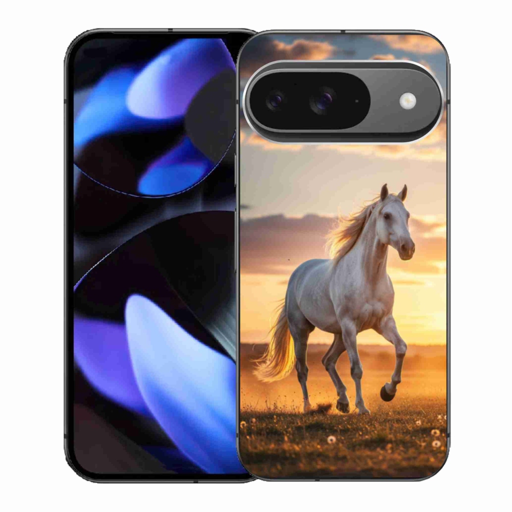 Gélový kryt mmCase na Google Pixel 9 - bežiaci biely kôň 2