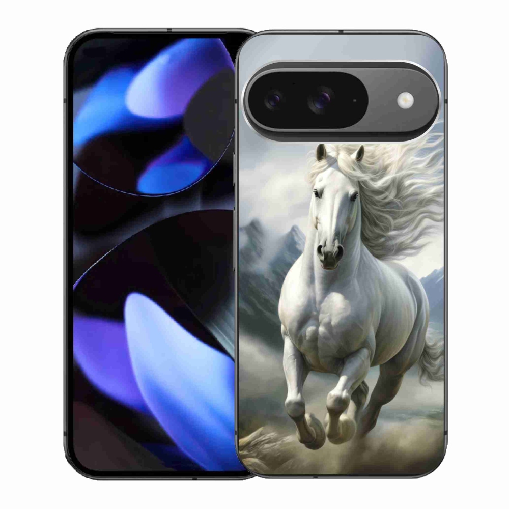 Gélový kryt mmCase na Google Pixel 9 - bežiaci biely kôň 3
