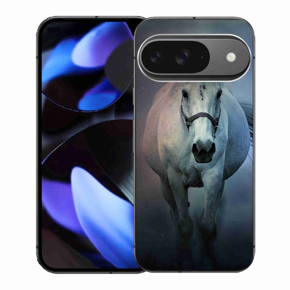 Gélový kryt mmCase na Google Pixel 9 - bežiaci biely kôň