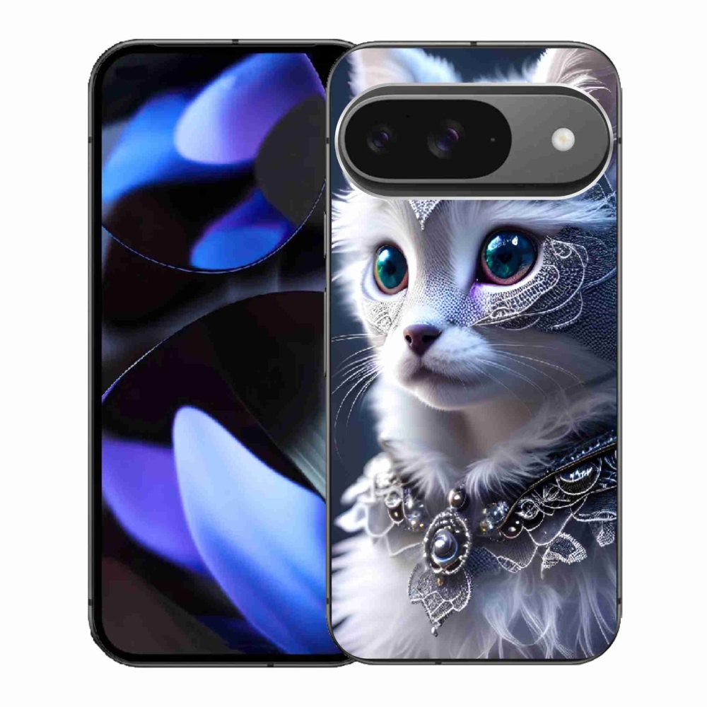 Gélový kryt mmCase na Google Pixel 9 - biela mačka