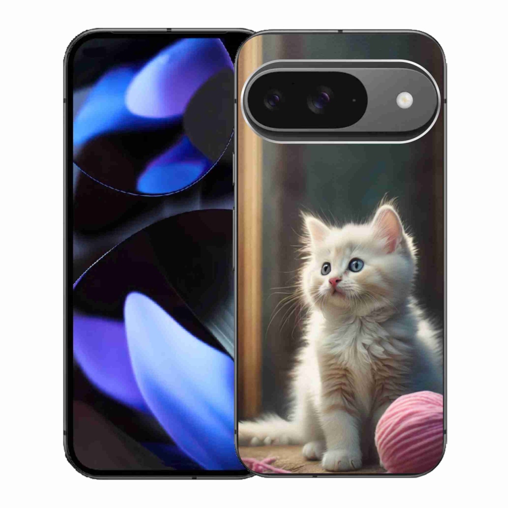 Gélový kryt mmCase na Google Pixel 9 - biele mačiatko 2