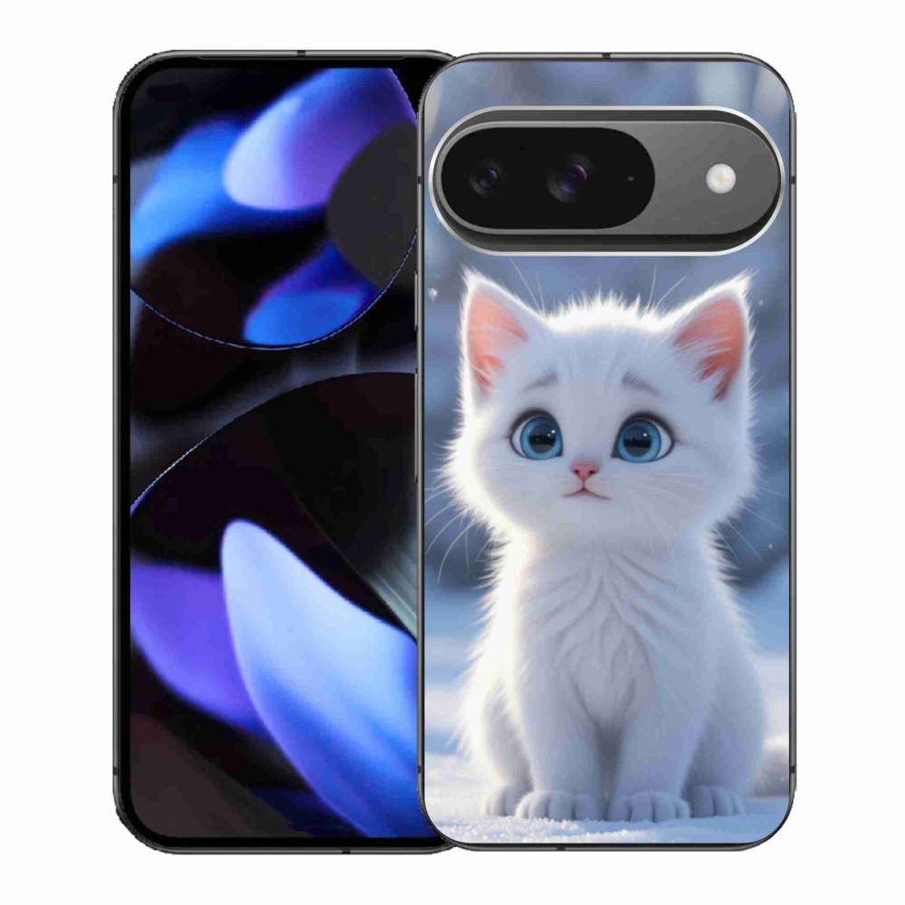 Gélový kryt mmCase na Google Pixel 9 - biele mačiatko 3