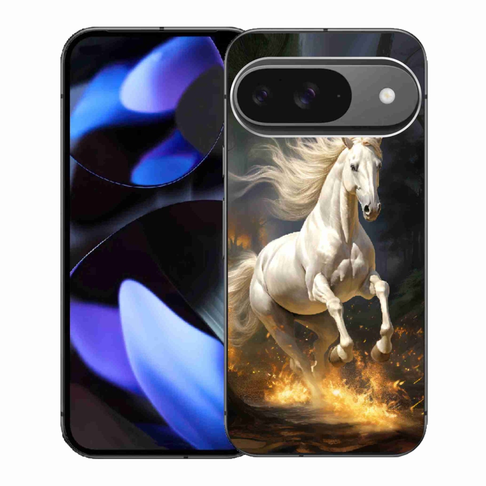 Gélový kryt mmCase na Google Pixel 9 - biely kôň 2