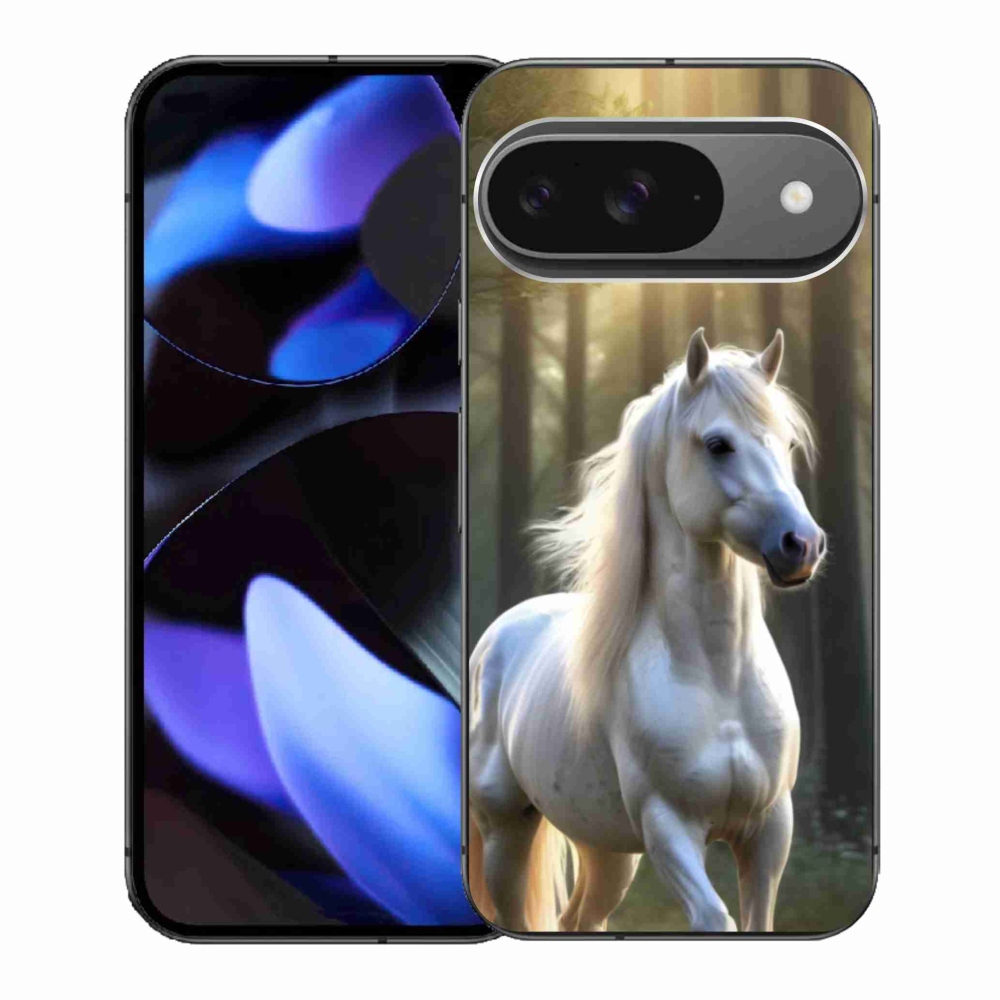 Gélový kryt mmCase na Google Pixel 9 - biely kôň 3