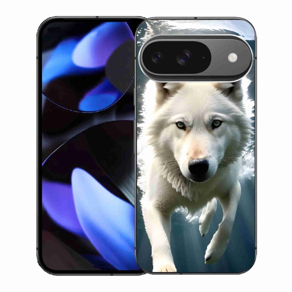 Gélový kryt mmCase na Google Pixel 9 - biely vlk