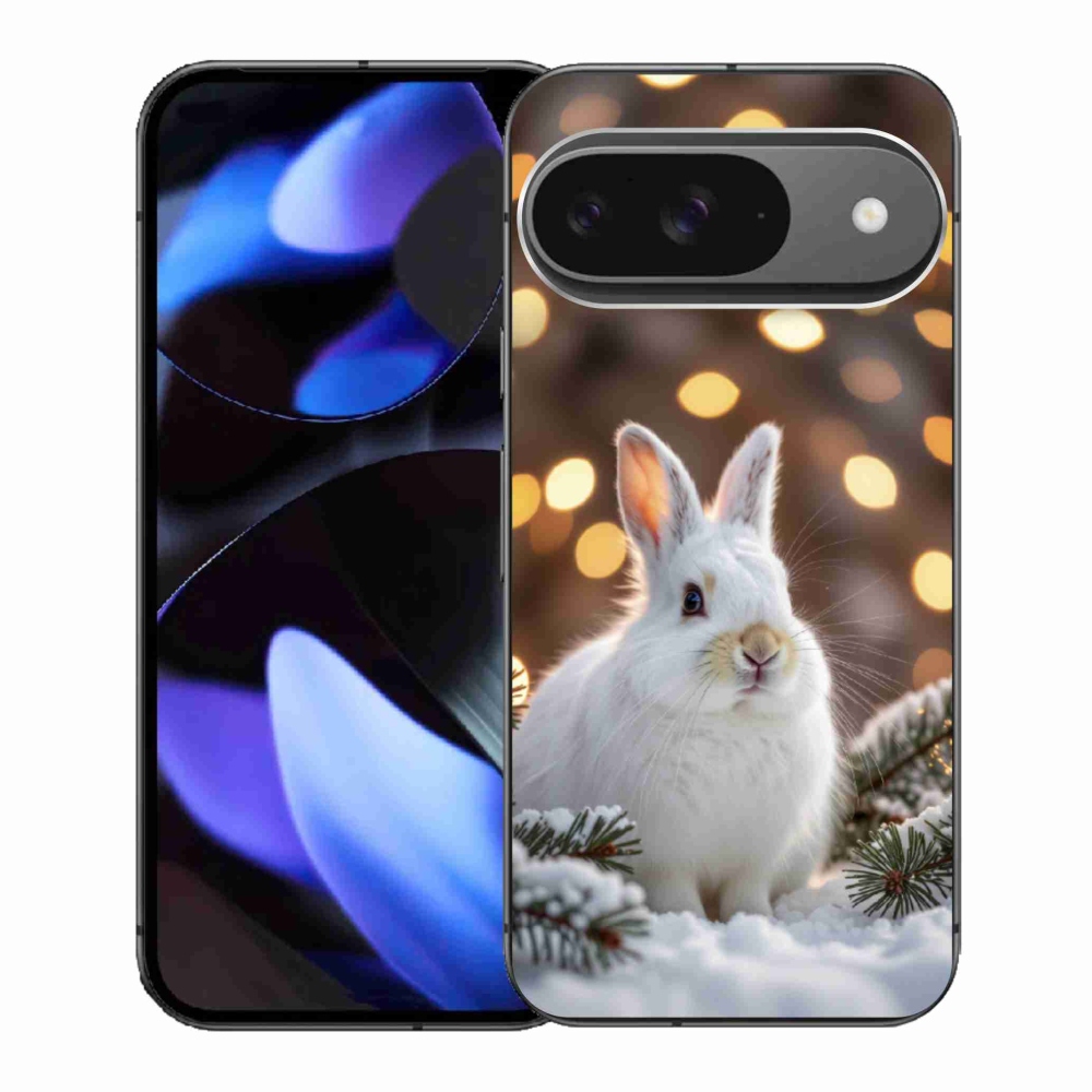 Gélový kryt mmCase na Google Pixel 9 - biely zajac