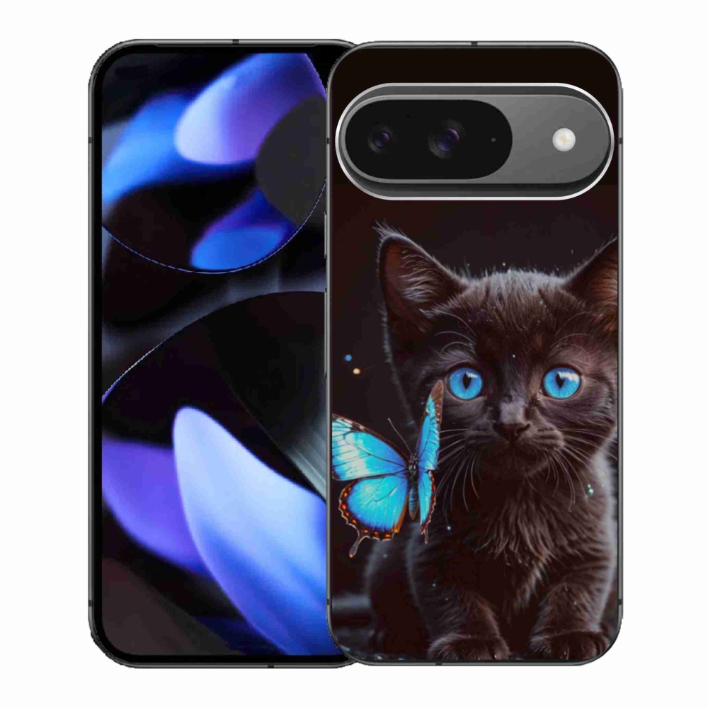 Gélový kryt mmCase na Google Pixel 9 - čierne mačiatko 3