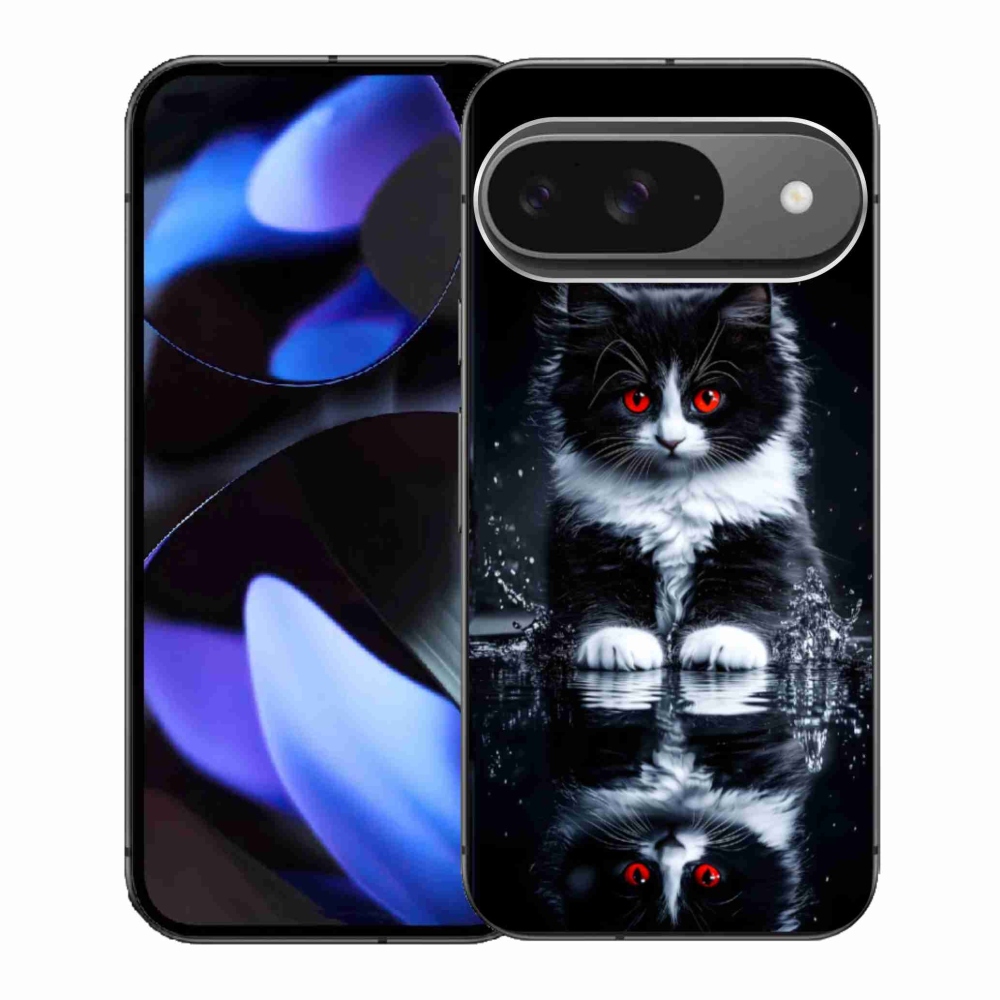 Gélový kryt mmCase na Google Pixel 9 - čiernobiele mačiatko
