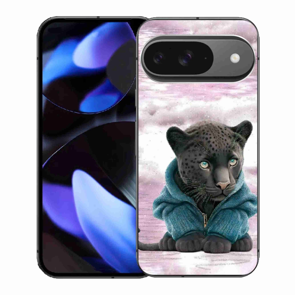 Gélový kryt mmCase na Google Pixel 9 - čierny panter vo svetri