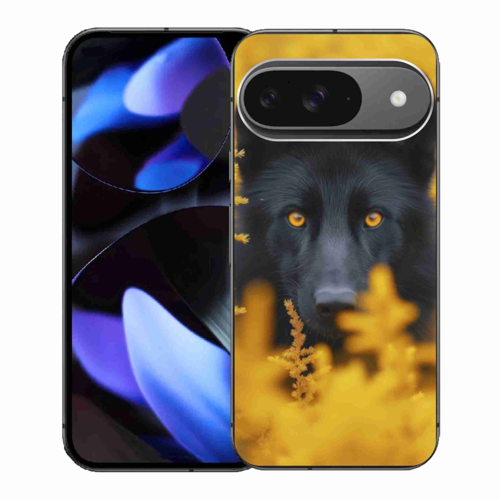 Gélový kryt mmCase na Google Pixel 9 - čierny vlk 2