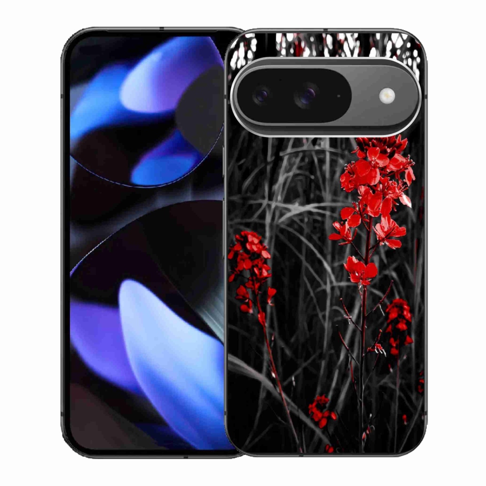 Gélový kryt mmCase na Google Pixel 9 - červená rastlina