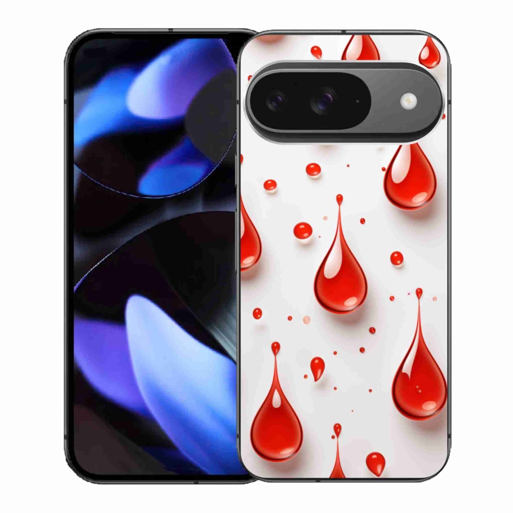 Gélový kryt mmCase na Google Pixel 9 - červené kvapky