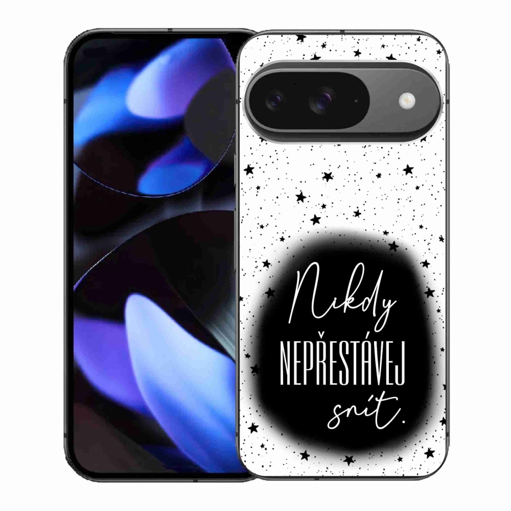 Gélový kryt mmCase na Google Pixel 9 - citát 1 čiernobiele pozadie