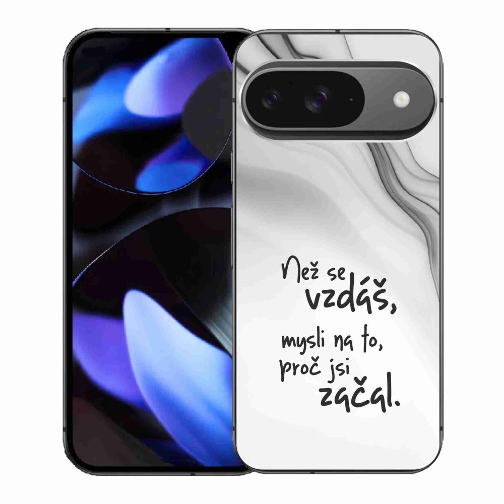 Gélový kryt mmCase na Google Pixel 9 - citát 2 biele pozadie