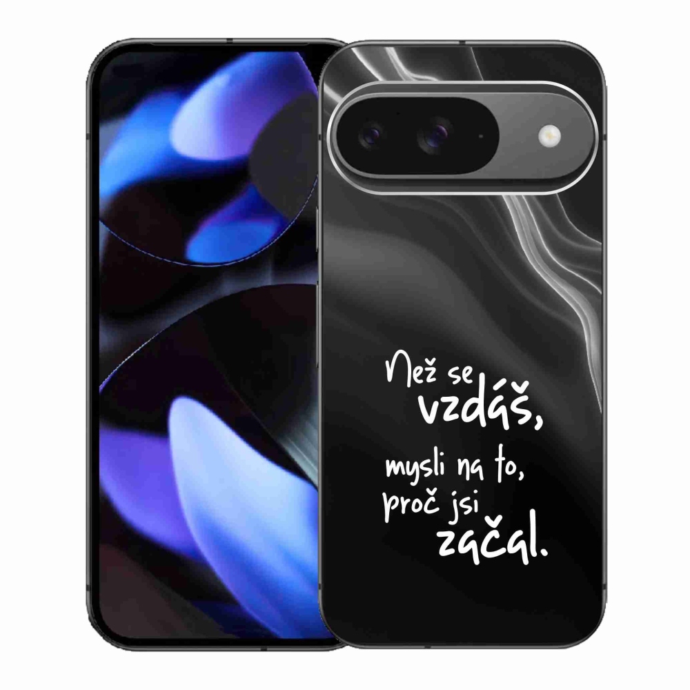 Gélový kryt mmCase na Google Pixel 9 - citát 2 čierne pozadie