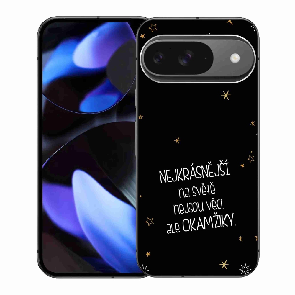 Gélový kryt mmCase na Google Pixel 9 - citát 4 čierne pozadie