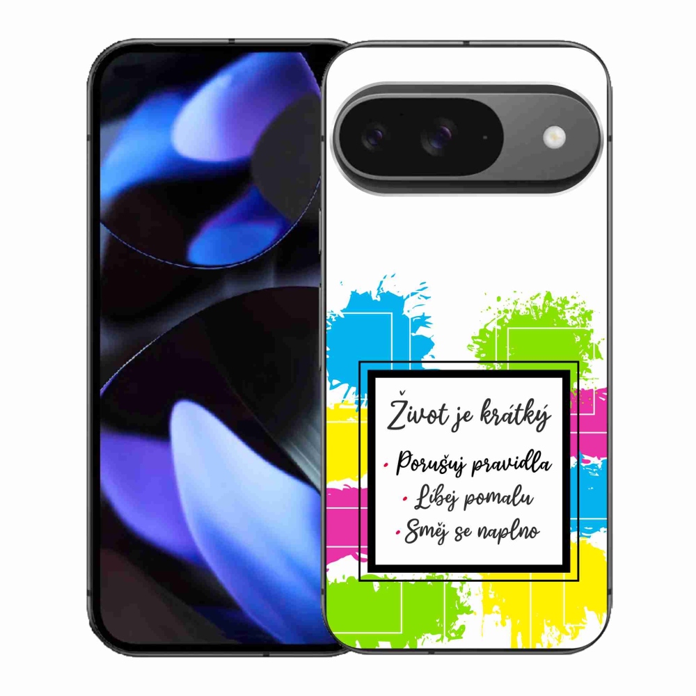 Gélový kryt mmCase na Google Pixel 9 - citát 5 biele pozadie