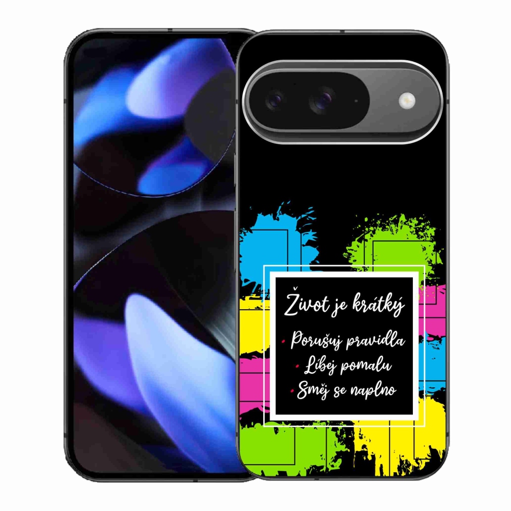 Gélový kryt mmCase na Google Pixel 9 - citát 5 čierne pozadie