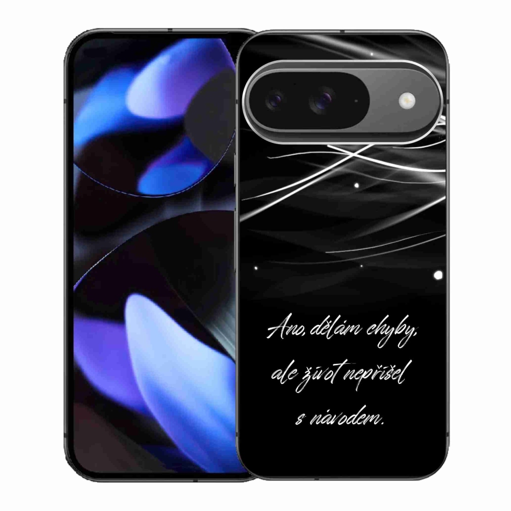 Gélový kryt mmCase na Google Pixel 9 - citát čierne pozadie