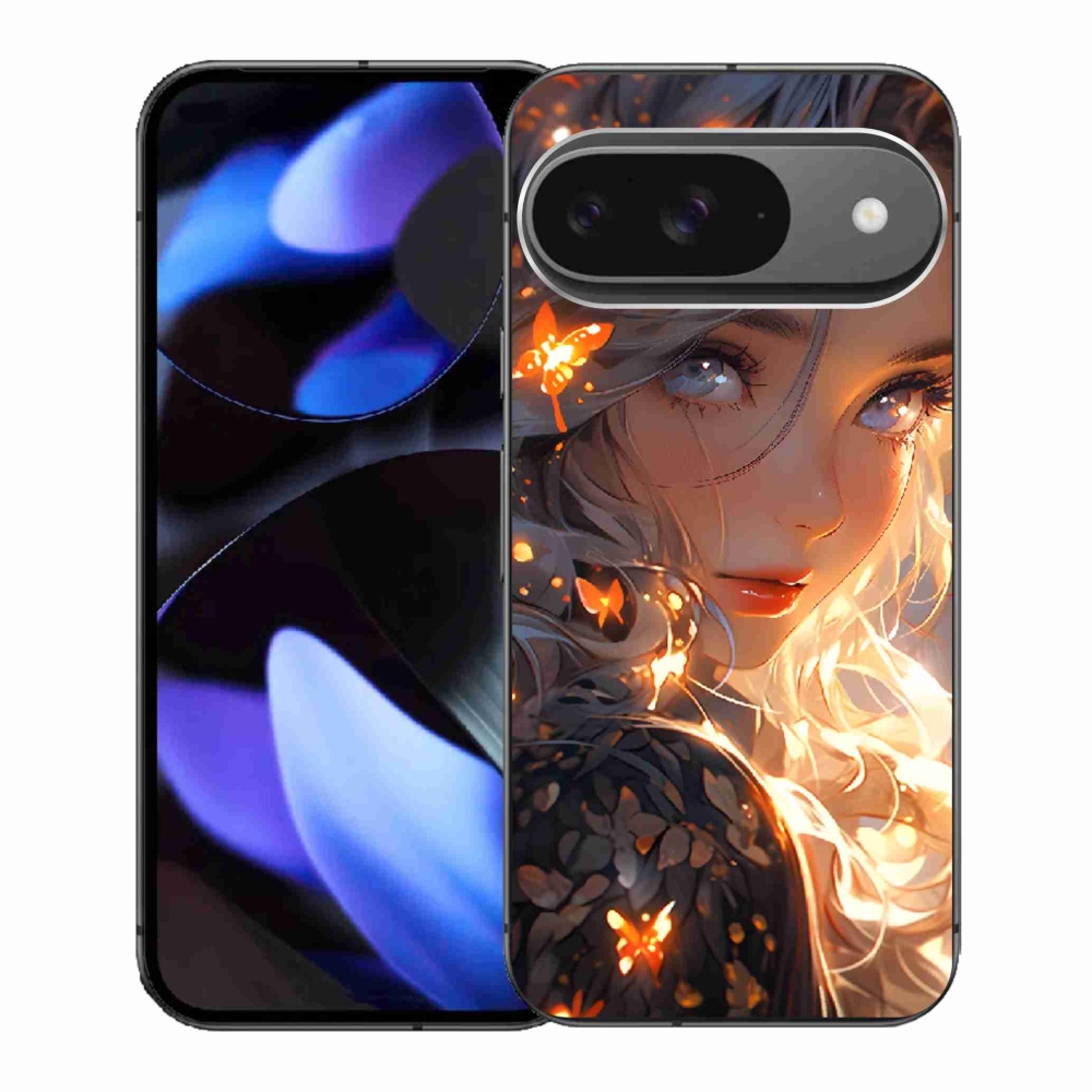Gélový kryt mmCase na Google Pixel 9 - dievča a motýle