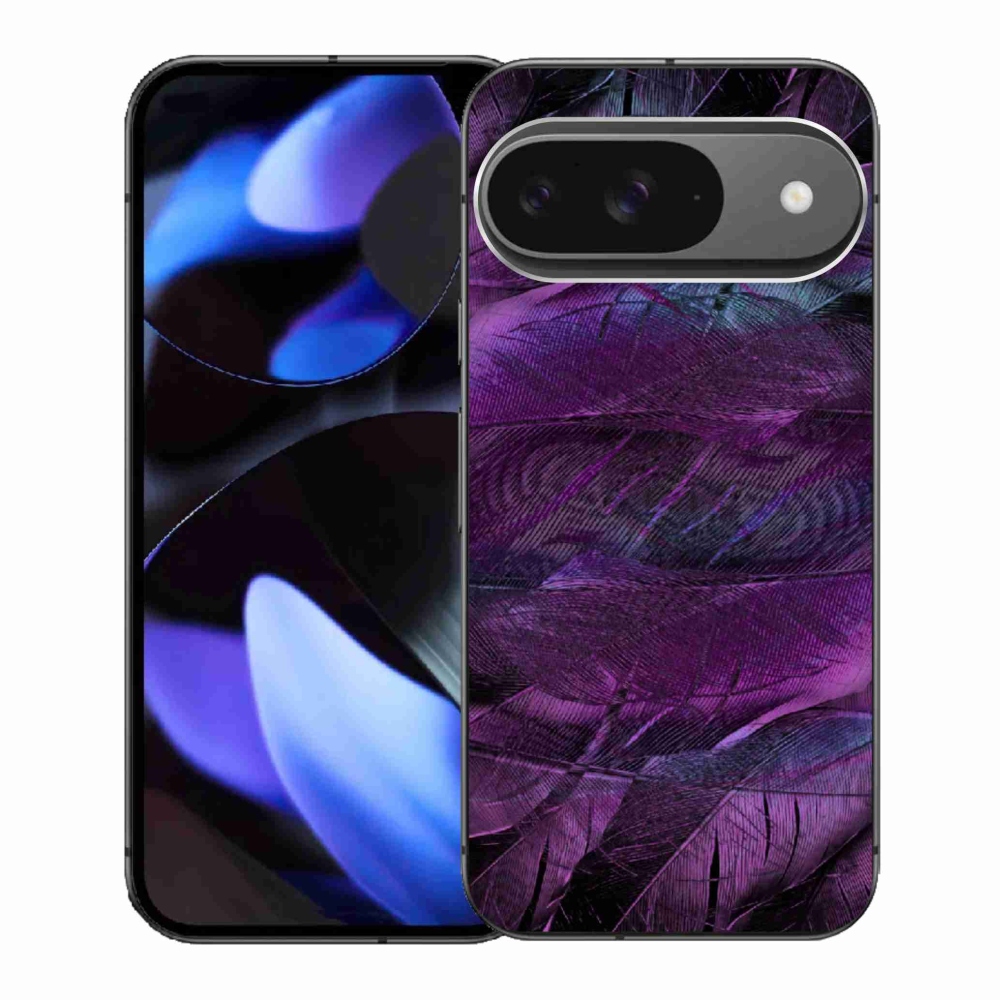 Gélový kryt mmCase na Google Pixel 9 - fialové pierka