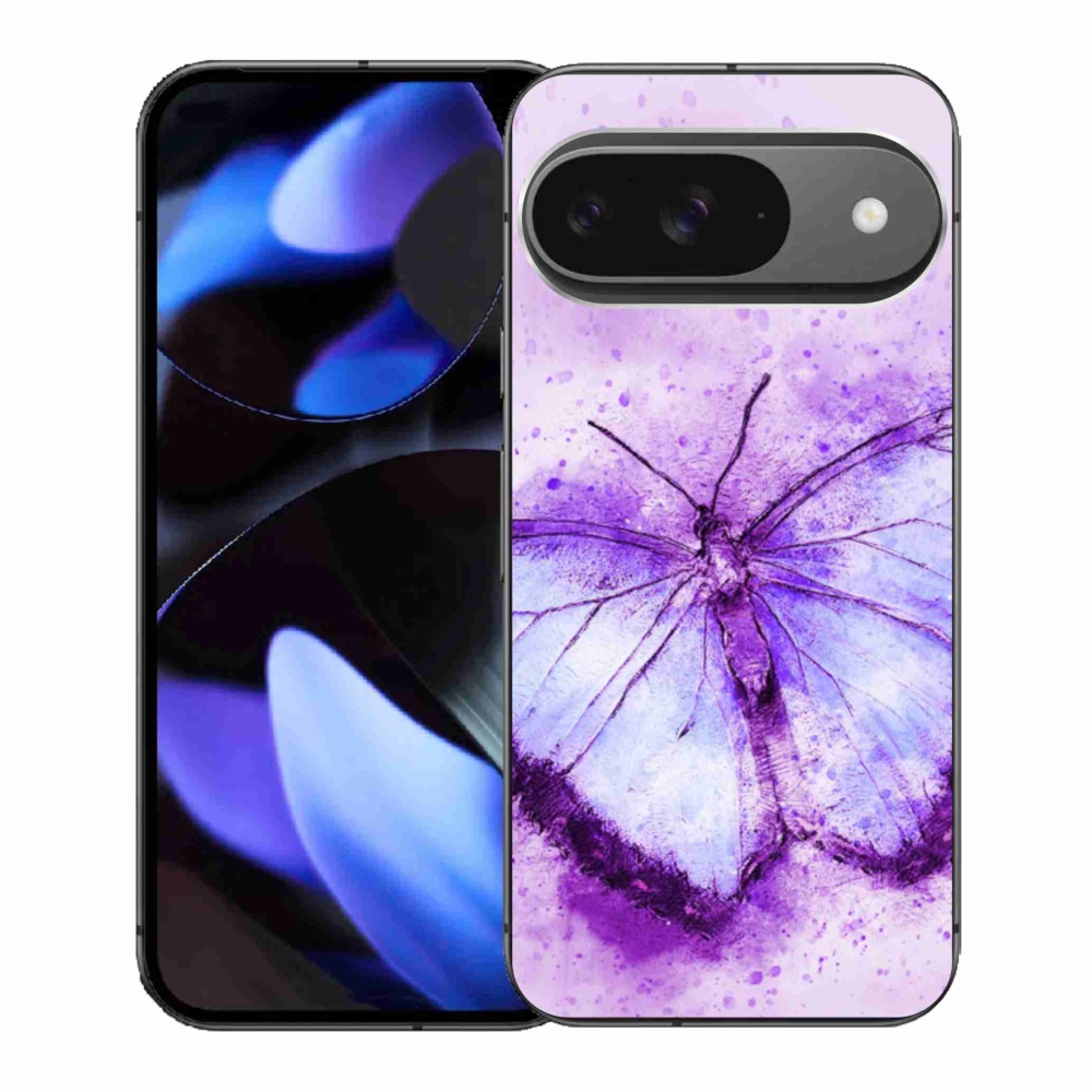 Gélový kryt mmCase na Google Pixel 9 - fialový motýľ