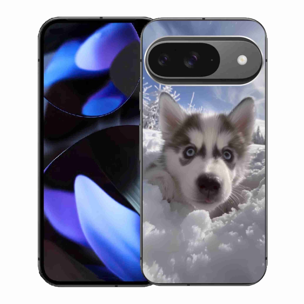 Gélový kryt mmCase na Google Pixel 9 - husky v snehu