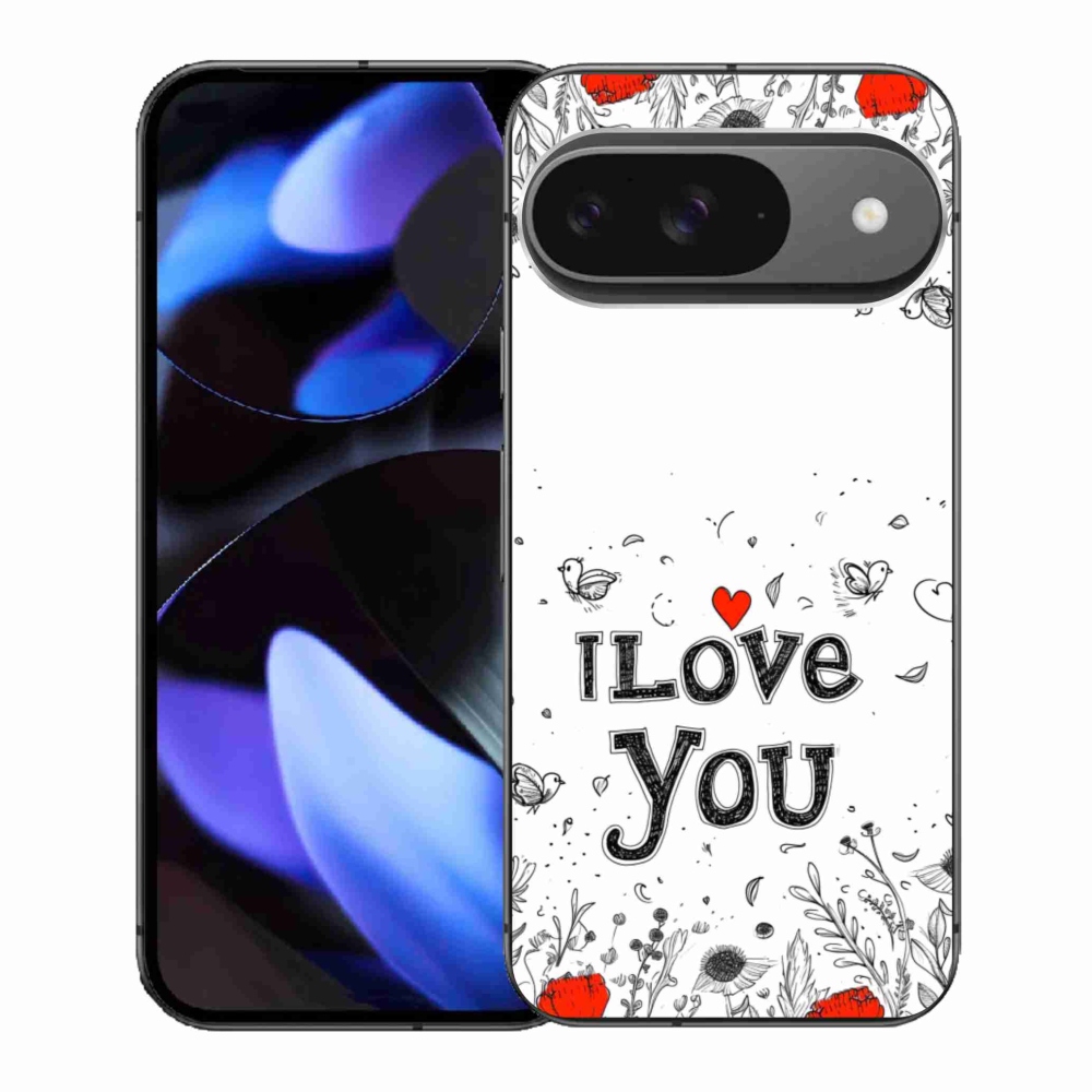 Gélový kryt mmCase na Google Pixel 9 - I love you biele pozadie