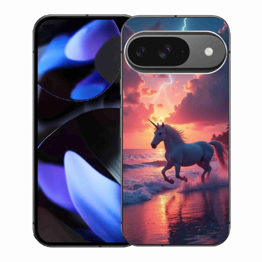 Gélový kryt mmCase na Google Pixel 9 - jednorožec na pláži