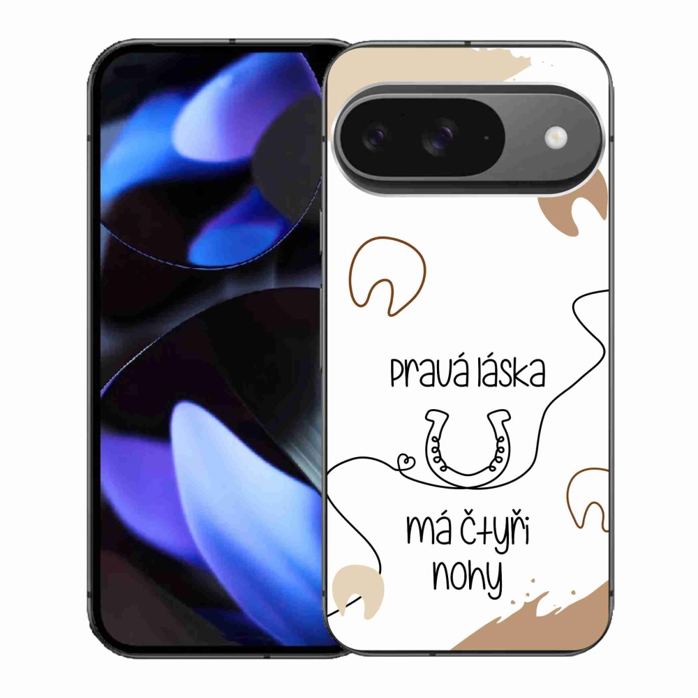 Gélový kryt mmCase na Google Pixel 9 - konský motív biele pozadie