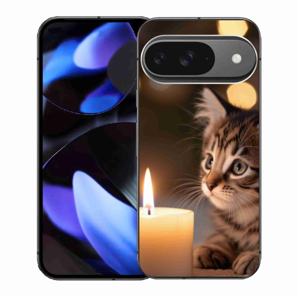 Gélový kryt mmCase na Google Pixel 9 - mačiatko a sviečka