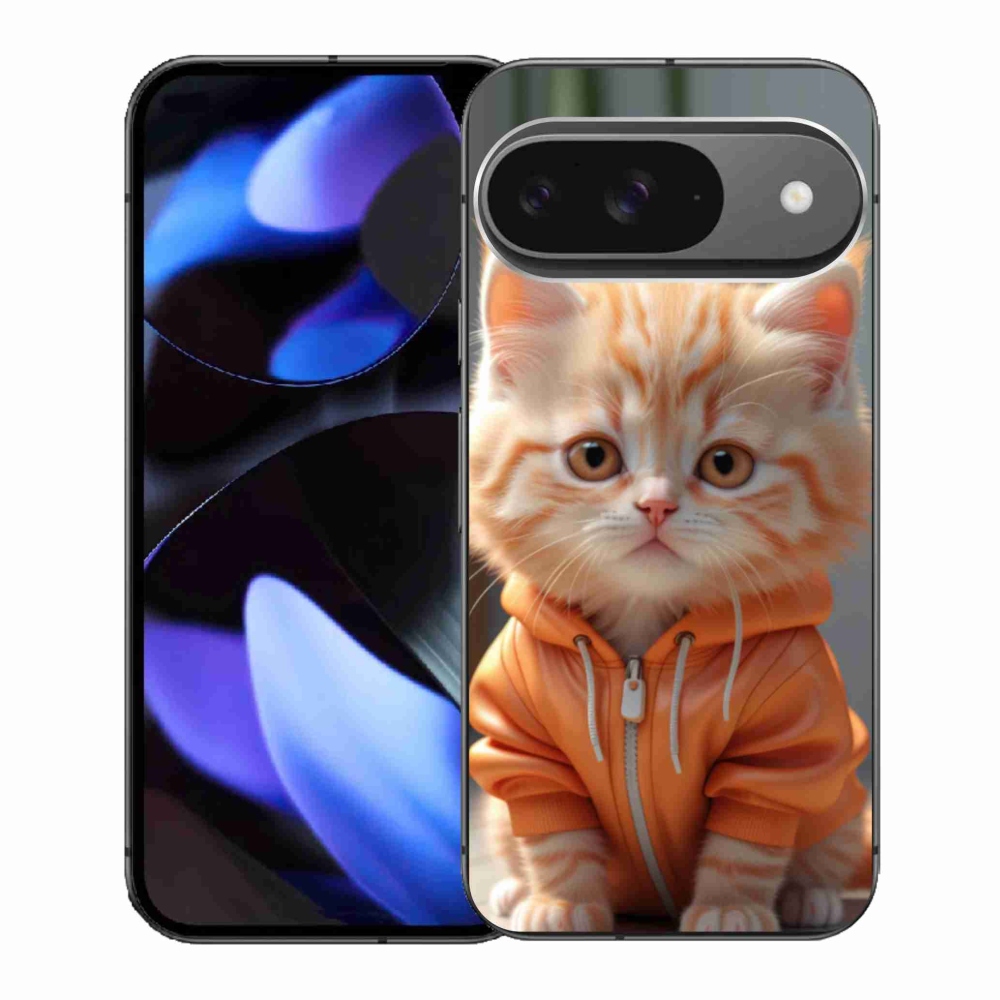Gélový kryt mmCase na Google Pixel 9 - mačiatko v mikine