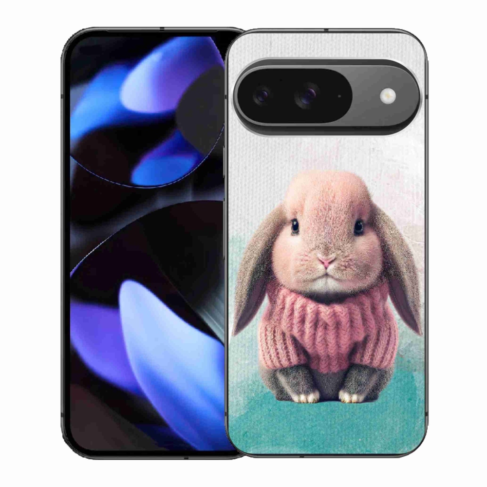 Gélový kryt mmCase na Google Pixel 9 - zajačik vo svetri