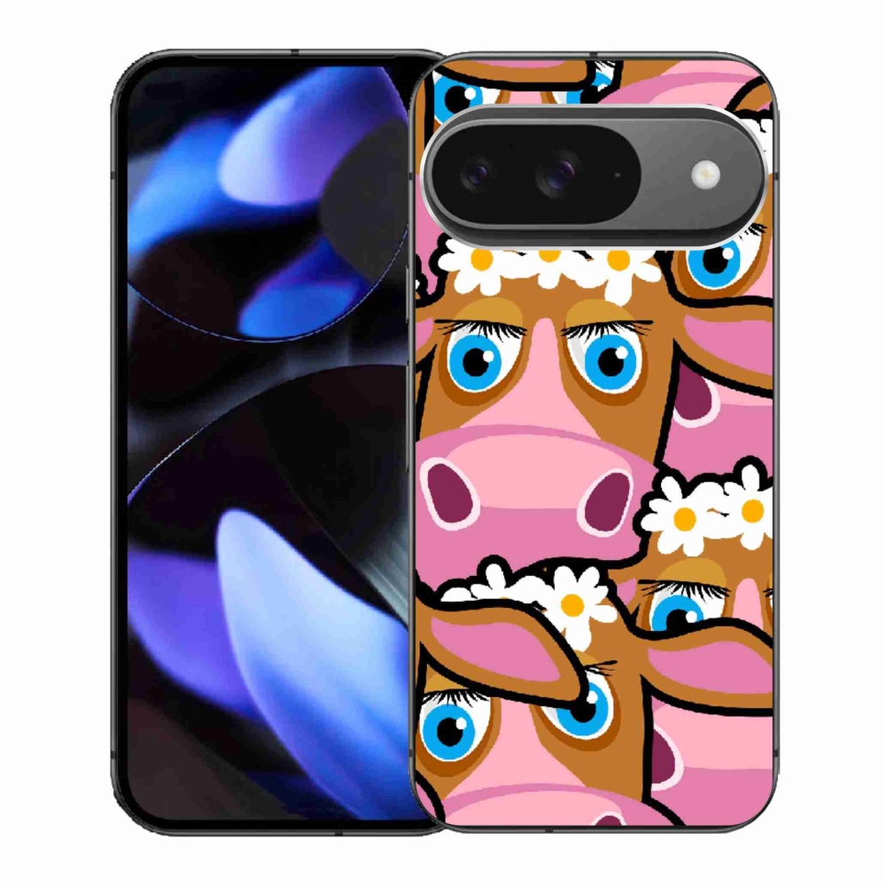 Gélový kryt mmCase na Google Pixel 9 - kreslené kravičky