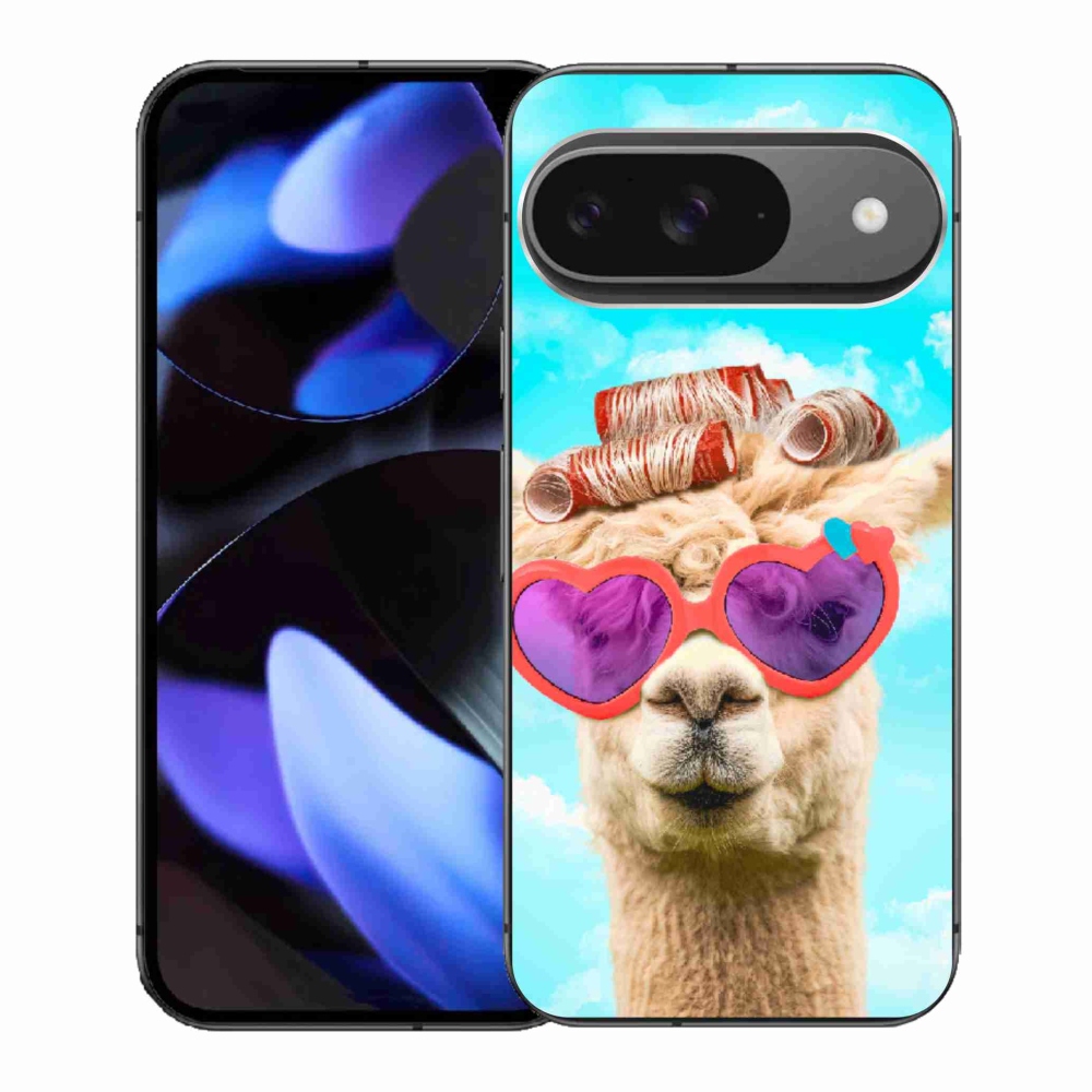 Gélový kryt mmCase na Google Pixel 9 - lama s okuliarmi