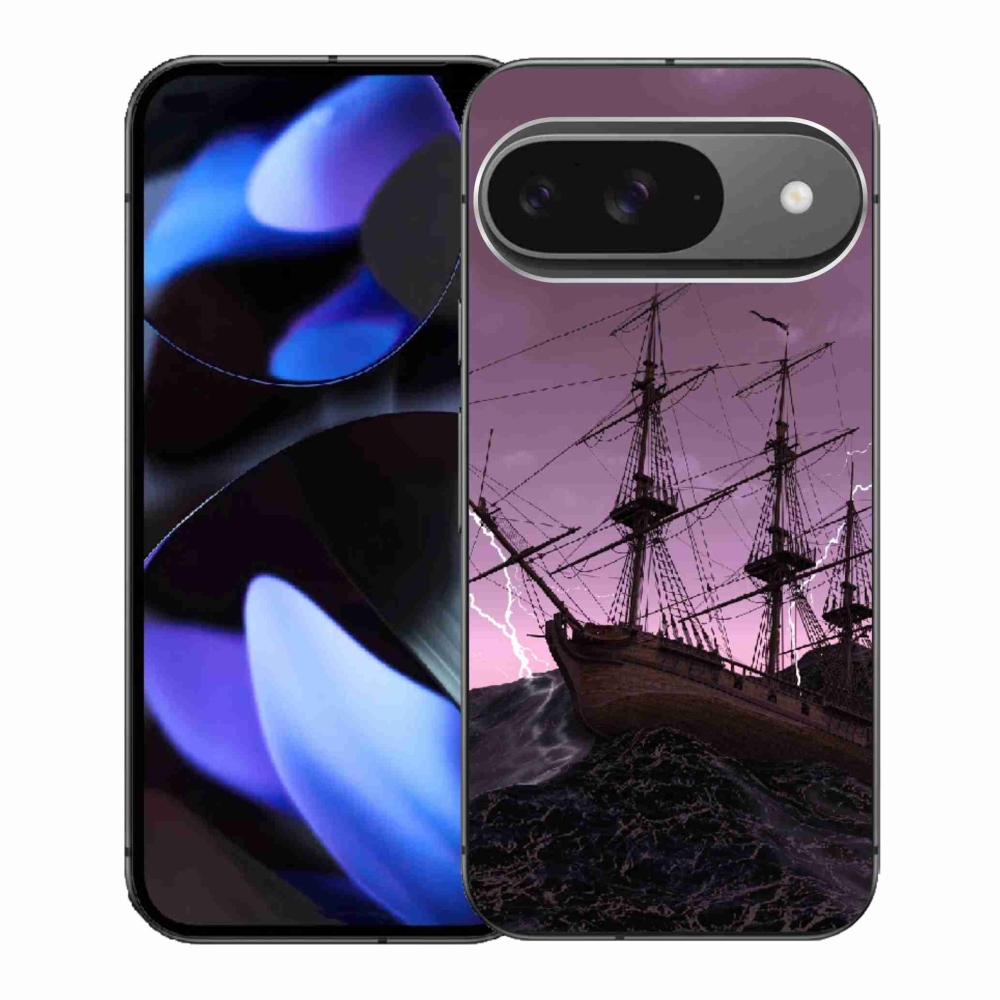 Gélový kryt mmCase na Google Pixel 9 - loď v búrke