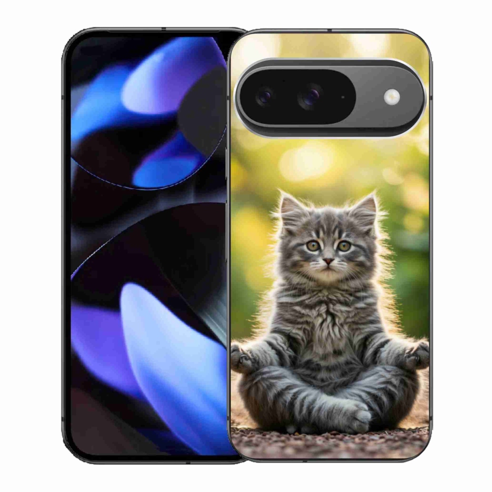 Gélový kryt mmCase na Google Pixel 9 - meditujúce mačiatko
