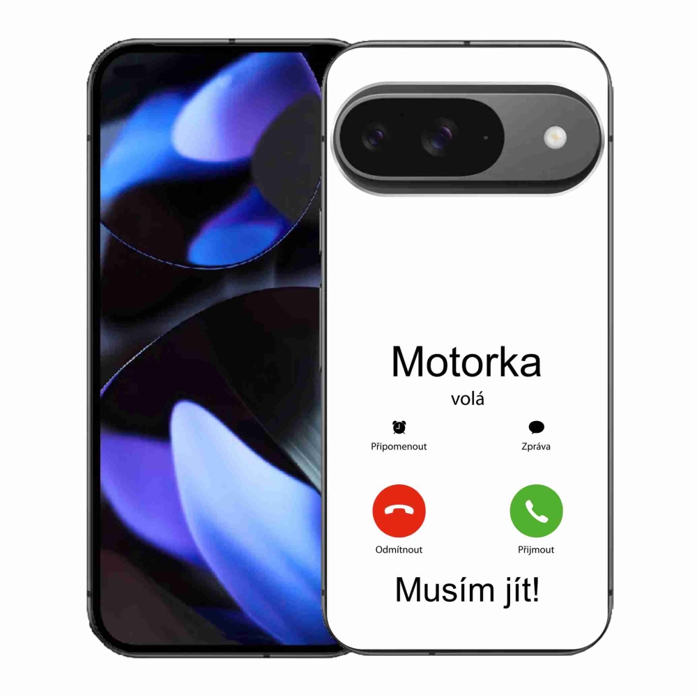 Gélový kryt mmCase na Google Pixel 9 - motorka volá biele pozadie
