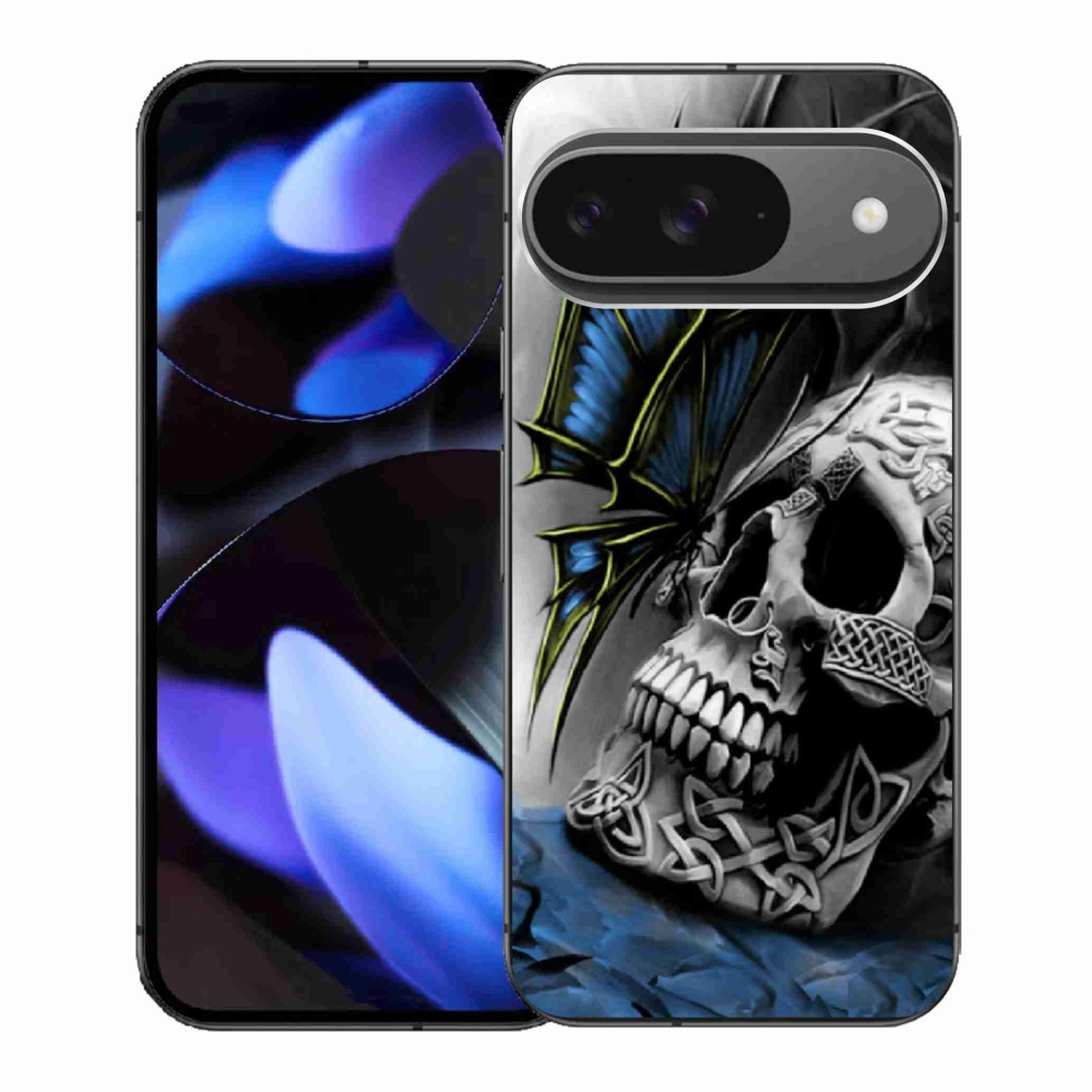 Gélový kryt mmCase na Google Pixel 9 - motýľ a lebka