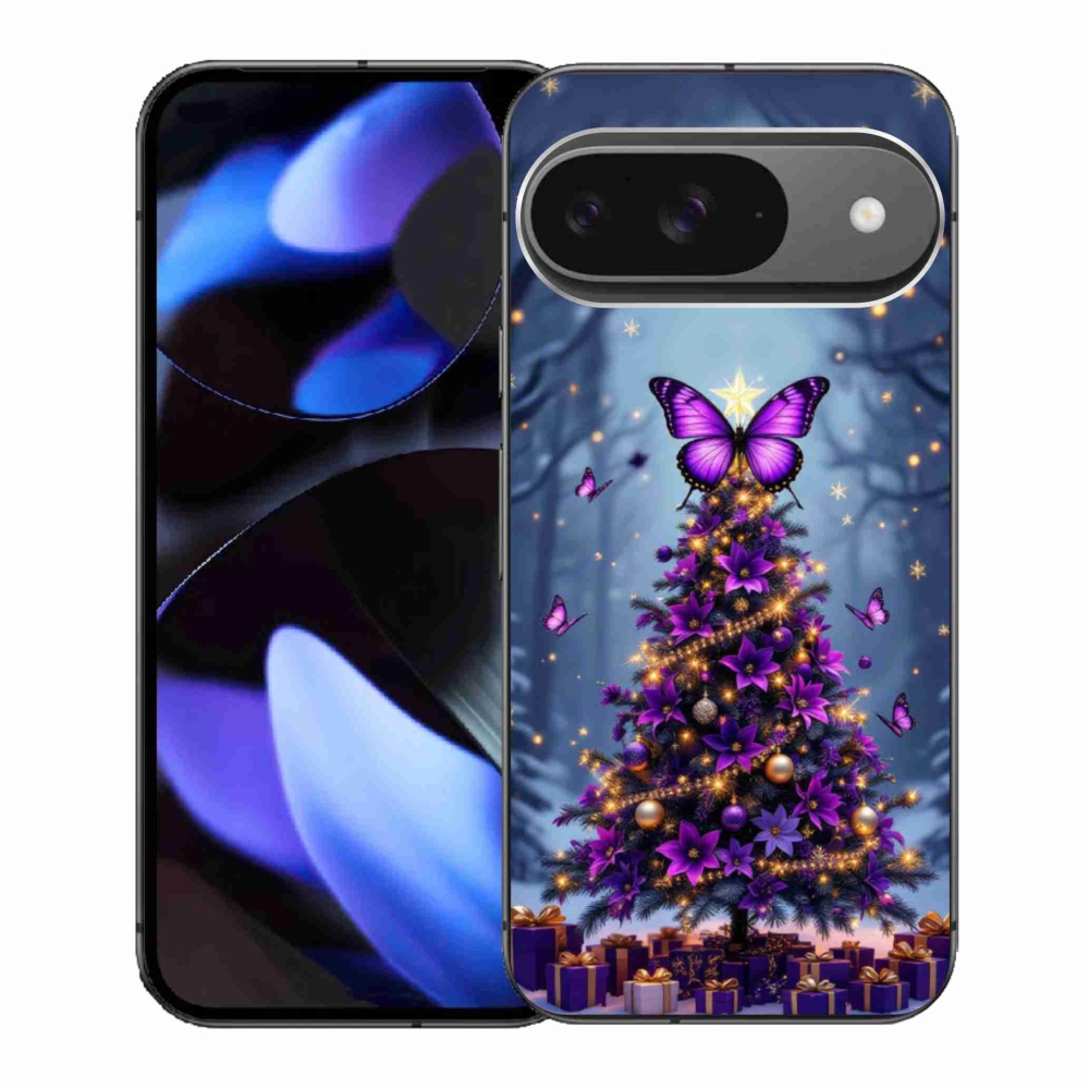Gélový kryt mmCase na Google Pixel 9 - motýlí vianočný stromček