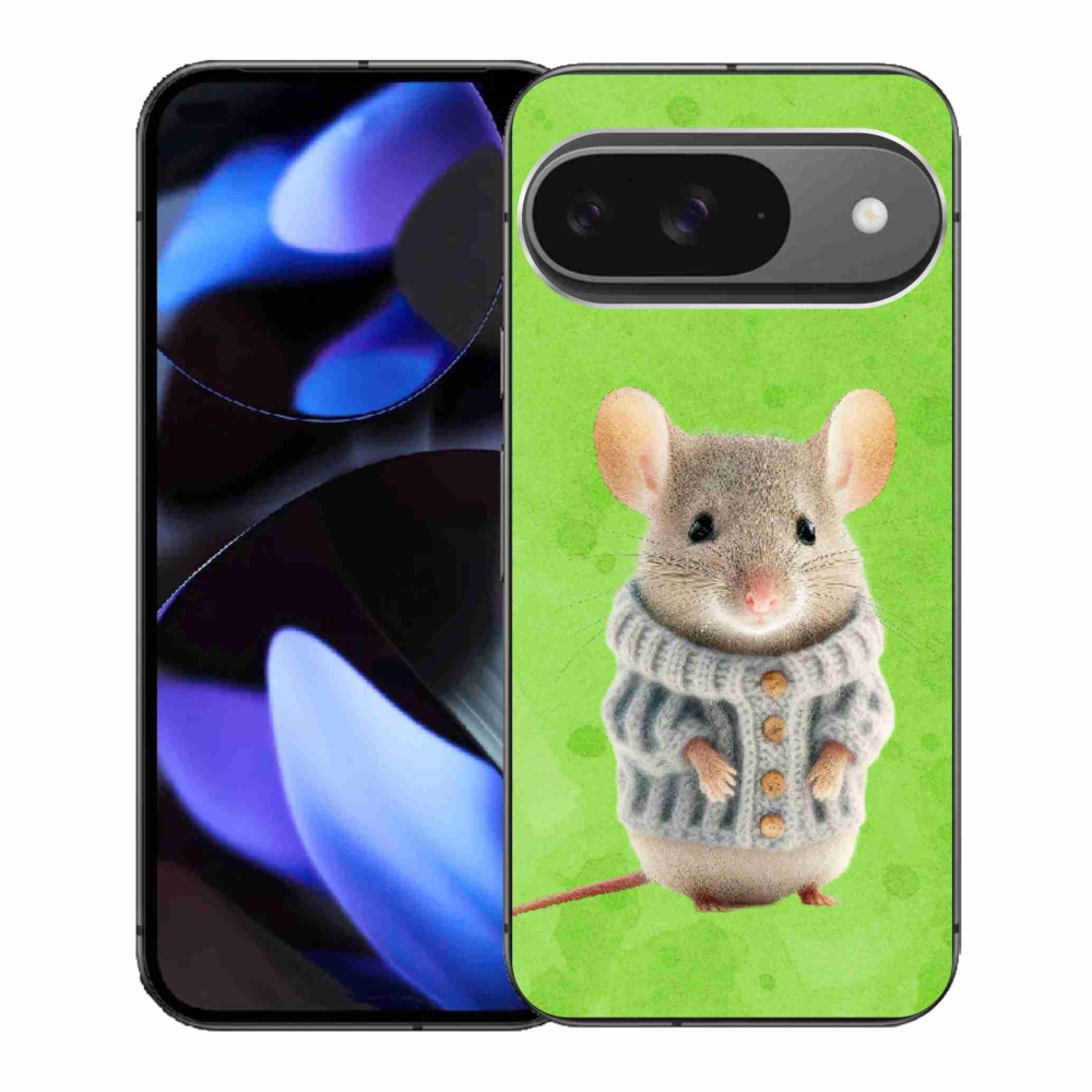 Gélový kryt mmCase na Google Pixel 9 - myška vo svetri