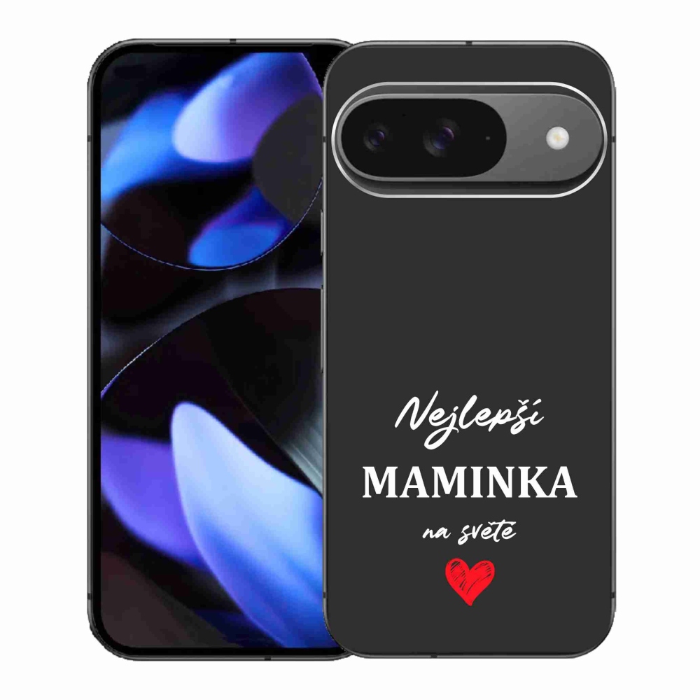 Gélový kryt mmCase na Google Pixel 9 - najlepšia mamička 1 čierne pozadie