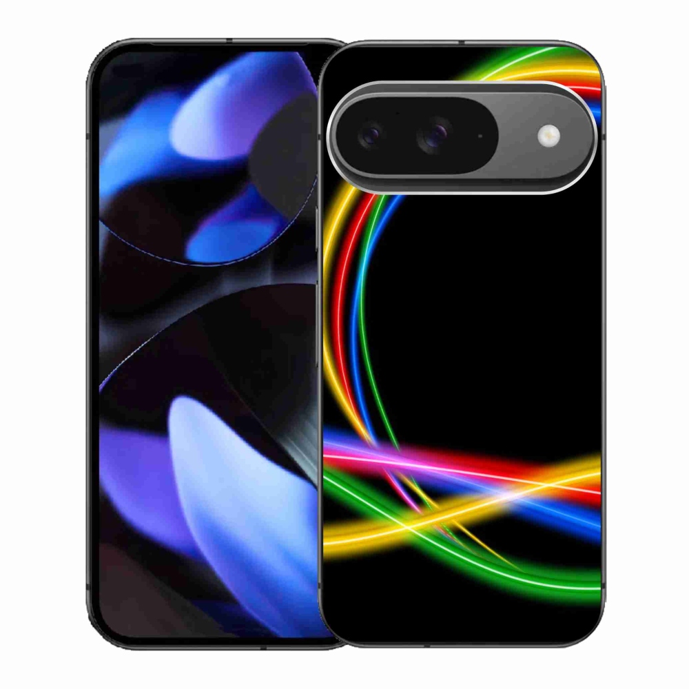 Gélový kryt mmCase na Google Pixel 9 - neónové kruhy