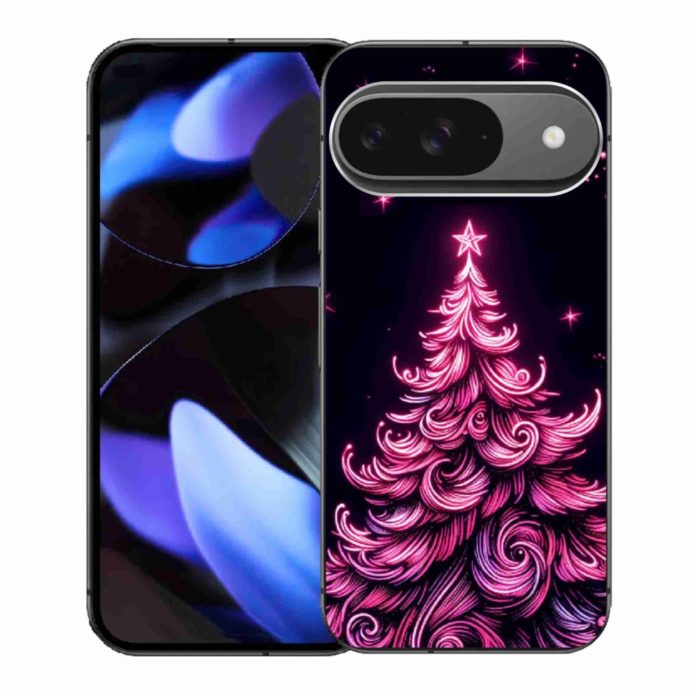 Gélový kryt mmCase na Google Pixel 9 - neónový vianočný stromček 2