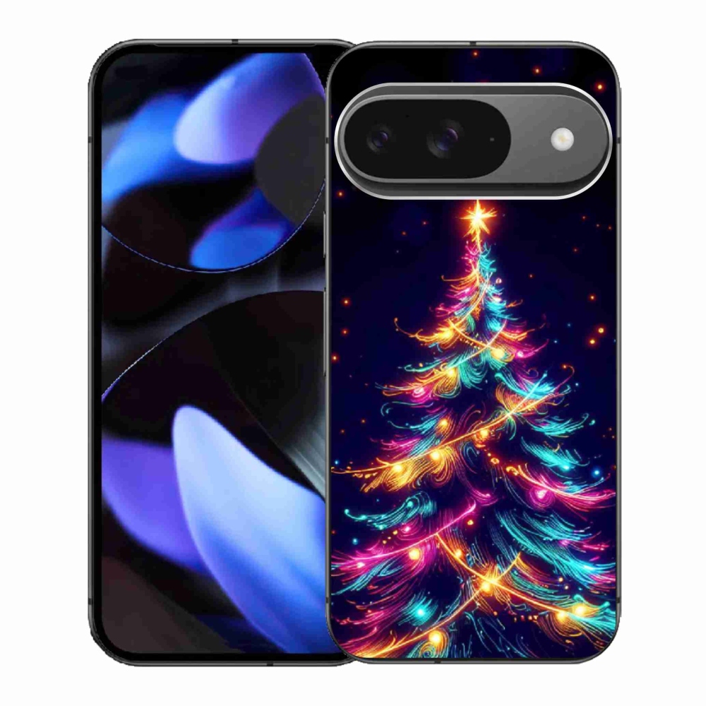 Gélový kryt mmCase na Google Pixel 9 - neónový vianočný stromček