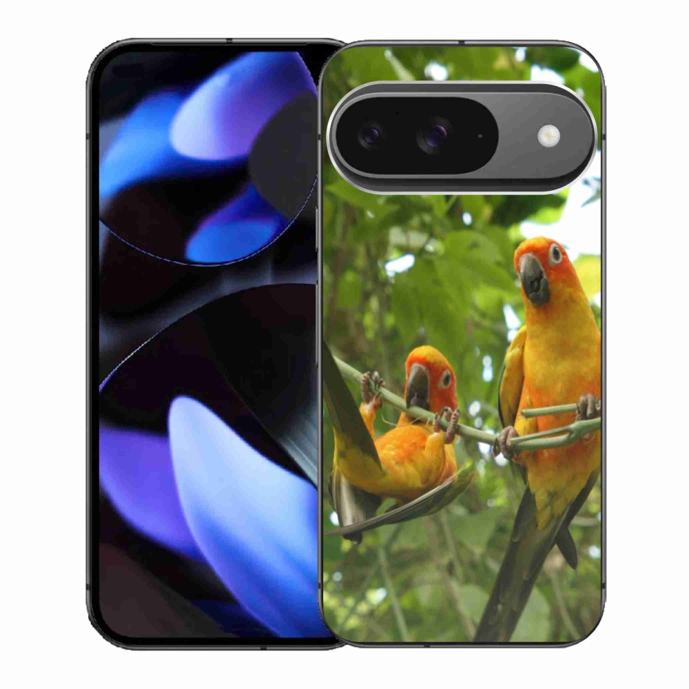 Gélový kryt mmCase na Google Pixel 9 - papagáje aratingy